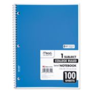 Picture of Mead® Spiral Bound Notebook, Perforated, College Rule, 11 x 8, White, 100 Sheets