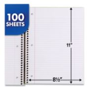 Picture of Mead® Spiral Bound Notebook, Perforated, College Rule, 11 x 8, White, 100 Sheets