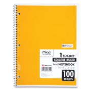 Picture of Mead® Spiral Bound Notebook, Perforated, College Rule, 11 x 8, White, 100 Sheets