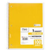 Picture of Mead® Spiral Bound Notebook, Perforated, Legal Rule, 10 1/2 x 7 1/2 White, 100 Sheets