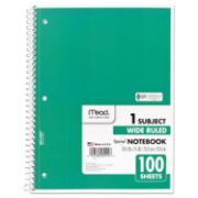 Picture of Mead® Spiral Bound Notebook, Perforated, Legal Rule, 10 1/2 x 7 1/2 White, 100 Sheets