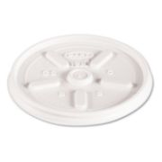 Picture of PLASTIC LIDS FOR FOAM CUPS, BOWLS AND CONTAINERS, VENTED, FITS 6-14 OZ, WHITE, 1