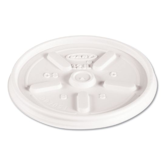 Picture of PLASTIC LIDS FOR FOAM CUPS, BOWLS AND CONTAINERS, VENTED, FITS 6-14 OZ, WHITE, 1