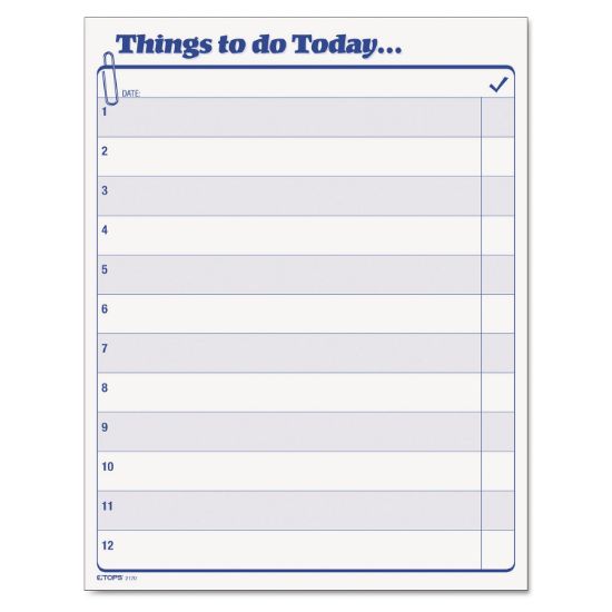 Picture of TOPS™ "Things To Do Today" Daily Agenda Pad, 8 1/2 x 11, 100 Forms
