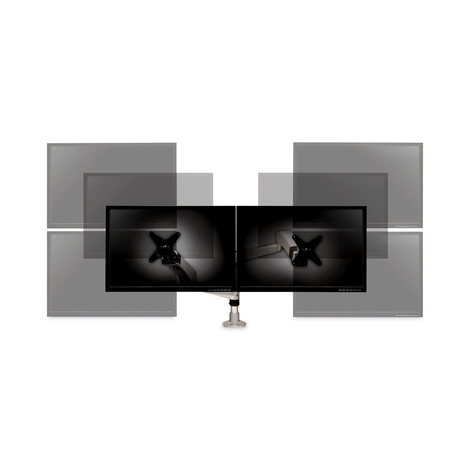 Supermart.com. 3M™ Dual Monitor Arm Mount, 5 x 21 1/2, Silver