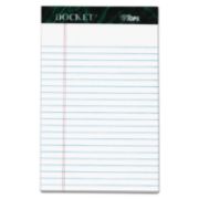 Picture of TOPS™ Docket Ruled Perforated Pads, 5 x 8, Narrow, White, 50 Sheets, 6/Pack
