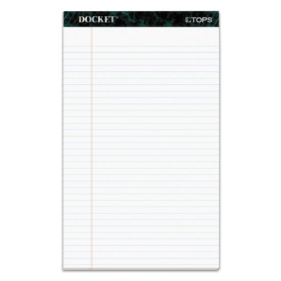 Picture of TOPS™ Docket Ruled Perforated Pads, 8 1/2 x 14, White, 50 Sheets, Dozen