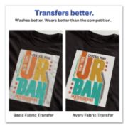 Picture of Avery® Dark Fabric Transfers for Inkjet Printers, 8 1/2 x 11, White, 5/Pack
