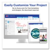 Picture of Avery® Dark Fabric Transfers for Inkjet Printers, 8 1/2 x 11, White, 5/Pack