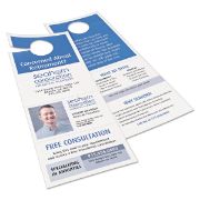 Picture of Avery® Door Hanger w/Tear-Away Cards, 4 1/4 x 11, Matte White, 10/Sheet, 40 Sheets/Pack