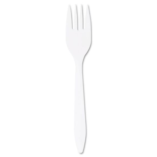 Picture of Dart® Style Setter Mediumweight Plastic Forks, White, 1000/Carton