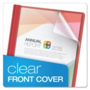 Picture of Oxford™ Clear Front Report Cover, 3 Fasteners, Letter, Assorted Colors, 25/Box