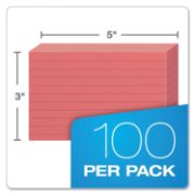 Picture of Oxford™ Ruled Index Cards, 3 x 5, Cherry, 100/Pack