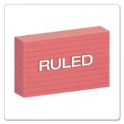 Picture of Oxford™ Ruled Index Cards, 3 x 5, Cherry, 100/Pack