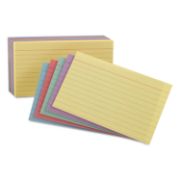 Picture of Oxford™ Ruled Index Cards, 4 x 6, Blue/Violet/Canary/Green/Cherry, 100/Pack