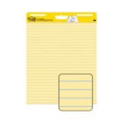 Picture of Post-it® Easel Pads Self Stick Easel Pads, Ruled, 25 x 30, Yellow, 2 30 Sheet Pads/Carton