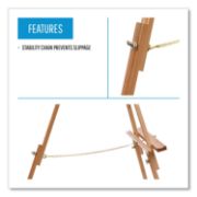 Picture of MasterVision® Oak Display Tripod Easel, 60", Wood/Brass