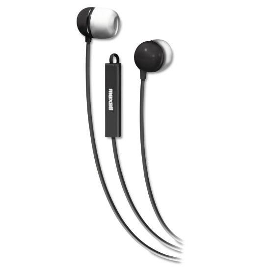 Picture of Maxell® In-Ear Buds with Built-in Microphone, Black