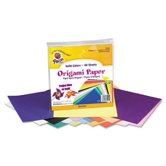 Picture of Pacon® Origami Paper, 30 lbs., 9 x 9, Assorted Bright Colors, 40 Sheets/Pack