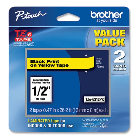 Picture of TAPE,TZE,12MM,2PK,BLK/YL