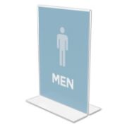 Picture of deflecto® Classic Image Stand-Up Double-Sided Sign Holder, Plastic, 5 x 7 Insert, Clear