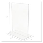 Picture of deflecto® Classic Image Stand-Up Double-Sided Sign Holder, Plastic, 5 x 7 Insert, Clear