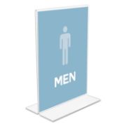 Picture of deflecto® Classic Image Stand-Up Double-Sided Sign Holder, Plastic, 5 x 7 Insert, Clear