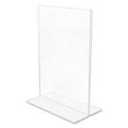 Picture of deflecto® Classic Image Stand-Up Double-Sided Sign Holder, Plastic, 5 x 7 Insert, Clear