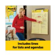 Picture of Post-it® Easel Pads Self Stick Easel Pads, Ruled, 25 x 30, Yellow, 2 30 Sheet Pads/Carton