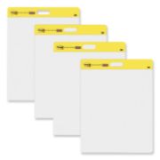 Picture of Post-it® Easel Pads Self Stick Wall Easel Unruled Pad, 20 x 23, White, 20 Sheets, 4 Pads/Carton