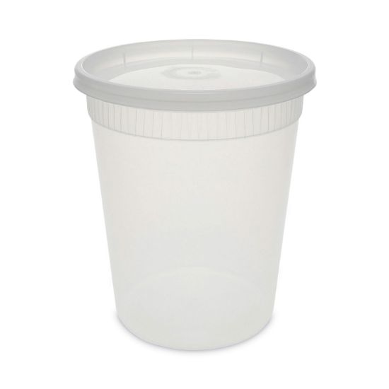 Picture of Pactiv DELItainer Microwavable Combo, Clear, 32oz, 4 11/20 dia x 5 11/20h, 240/Carton