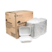 Picture of Pactiv EarthChoice SmartLock Hinged Lid Containers, 8 x 8, 32 oz, White, 200/Carton