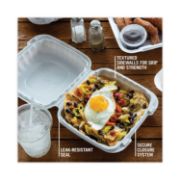 Picture of Pactiv EarthChoice SmartLock Hinged Lid Containers, 8 x 8, 32 oz, White, 200/Carton