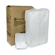 Picture of Pactiv Foam Hinged Lid Containers, White, 7 1/2 x 8 x 2 5/8, 3-Compartment, 150/Carton