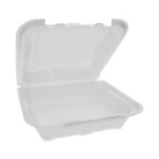 Picture of Pactiv Foam Hinged Lid Containers, White, 8.14 x 8.42, 1-Compartment, 150/Carton