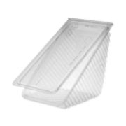 Picture of Pactiv Hinged Lid Sandwich Wedges, Plastic, Clear, 6 1/2 x 3 x 3 1/4, 85/PK, 3 PK/CT