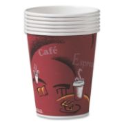 Picture of SOLO® Cup Company Bistro Design Hot Drink Cups, Paper, 8oz, Maroon, 500/Carton
