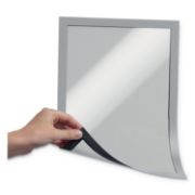Picture of Durable® DURAFRAME Magnetic Sign Holder, 8 1/2" x 11", Silver Frame, 2/Pack