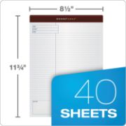 Picture of TOPS™ Docket Gold Planning Pad, Legal/Wide, 8 1/2 x 11 3/4, White, 40 Sheets, 4/Pack