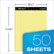 Picture of TOPS™ Docket Ruled Perforated Pads, 8 1/2 x 11 3/4, Canary, 50 Sheets, Dozen
