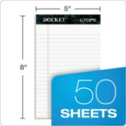 Picture of TOPS™ Docket Ruled Perforated Pads, Legal/Wide, 5 x 8, White, 50 Sheets, Dozen