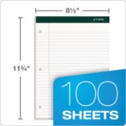 Picture of TOPS™ Double Docket Ruled Pads, 8 1/2 x 11 3/4, White, 100 Sheets, 6 Pads/Pack