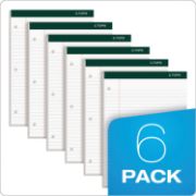 Picture of TOPS™ Double Docket Ruled Pads, 8 1/2 x 11 3/4, White, 100 Sheets, 6 Pads/Pack