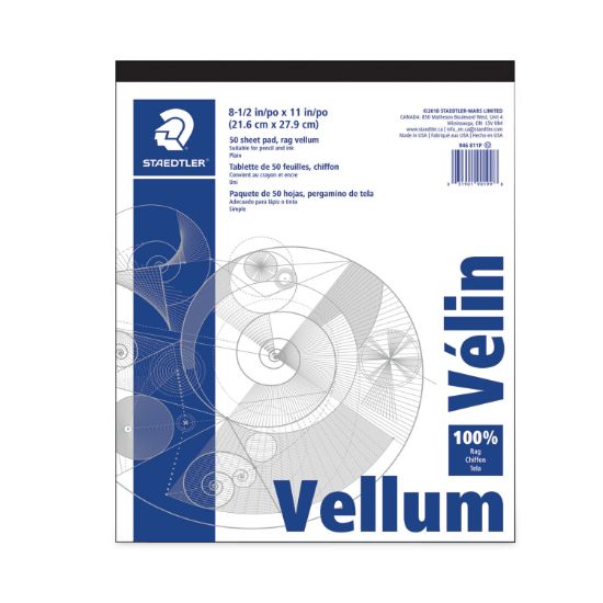 Picture of Staedtler® Mars Translucent Vellum Art and Dra fting Paper, 16lb, 8.5 x 11, 50/Pad