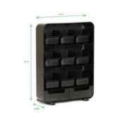 Picture of Mind Reader Baggy Nine-Drawer Tea Bag and Accessory Holder, Black, 10.24 x 4.33 x 13.11