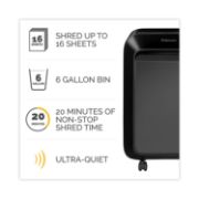 Picture of Fellowes® Powershred LX210 Micro Cut Shredder, 16 Manual Sheet Capacity, Black