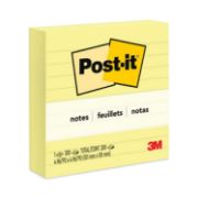 Picture of Post-it® Notes Original Lined Notes, 4 x 4, Canary Yellow, 300-Sheet