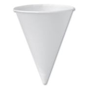 Picture of SOLO® Cup Company Bare Treated Paper Cone Water Cups, 6 oz, White, 200/Sleeve, 25 Sleeves/Carton