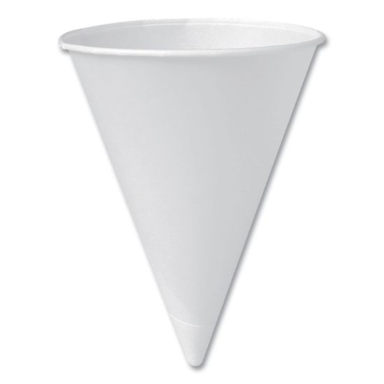 Picture of SOLO® Cup Company Bare Treated Paper Cone Water Cups, 6 oz, White, 200/Sleeve, 25 Sleeves/Carton