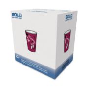 Picture of SOLO® Cup Company Bistro Design Hot Drink Cups, Paper, 16oz, Maroon, 300/Carton